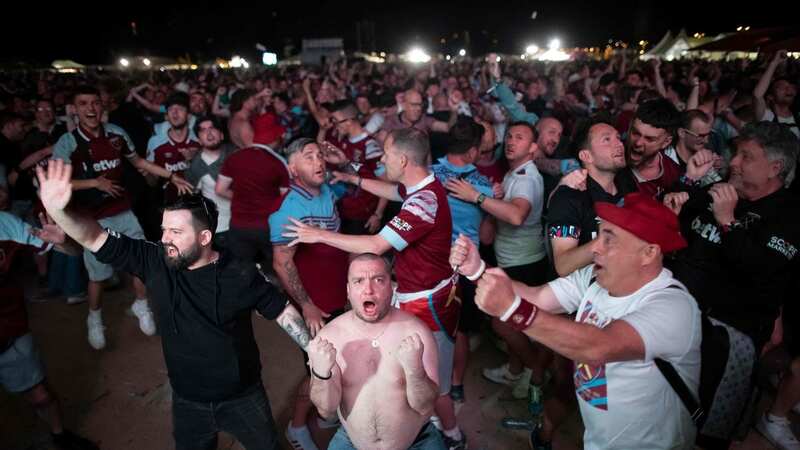West Ham scenes captured in Prague after winning Europa Conference League