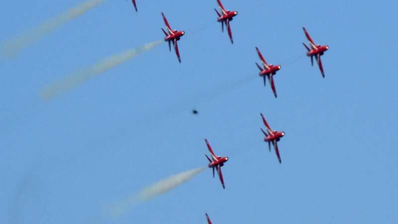 Pictures captured at a recent Red Arrows display show a strange object in the sky (Image: Credit: John Mooner/Pen News)