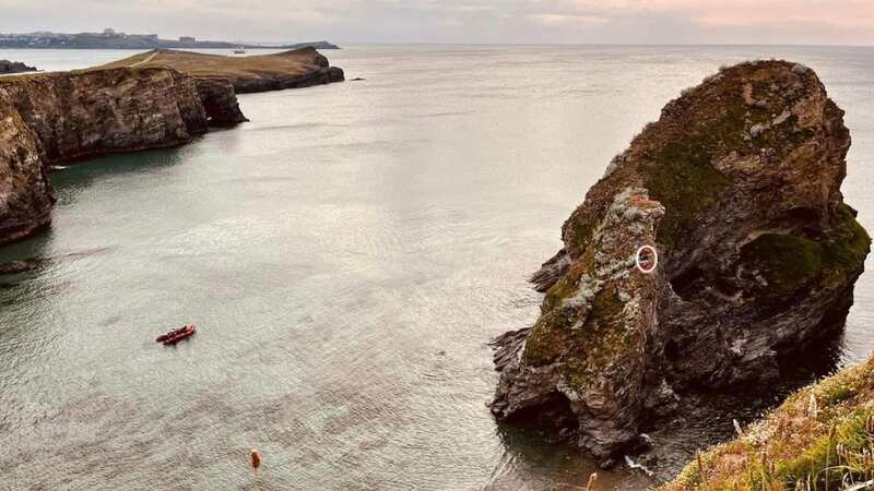 A young man had to be rescued from Flory Island in Cornwall after getting stuck on its rock terrain (Image: Newquay coastguard search and rescue team)