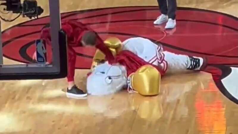 Conor McGregor punched the mascot as part of a promo, but seems to have accidentally hurt him - enough to send him to hospital
