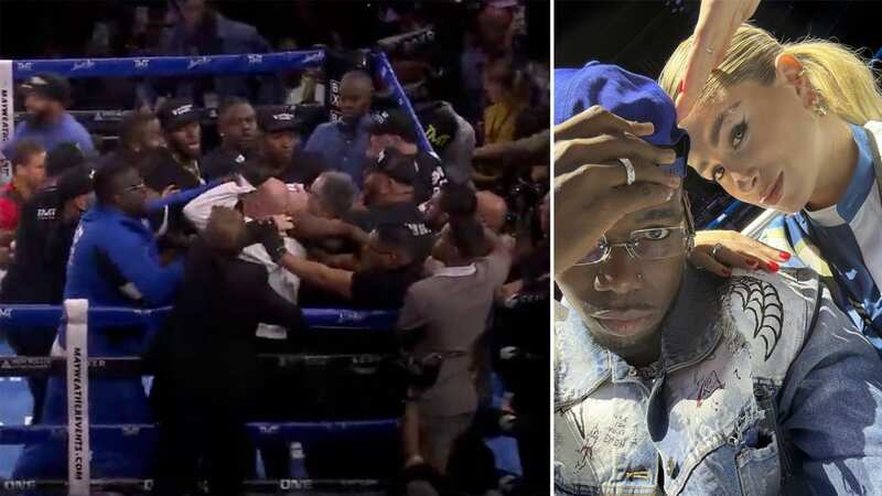 Paul Pogba among stars ringside as Floyd Mayweather fight descends into brawl