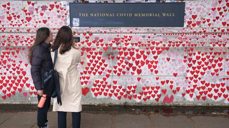 The National Covid Memorial Wall opposite Parliament (Image: PA)