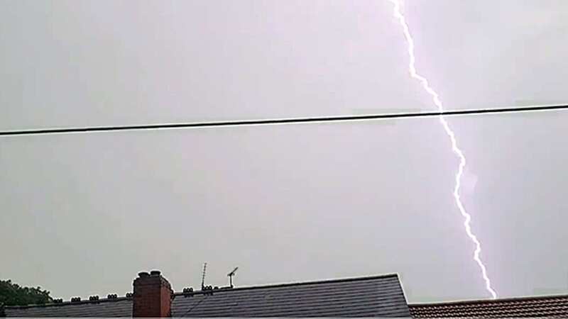 Lightning flashes across the Midlands on Sunday night (Image: PA)