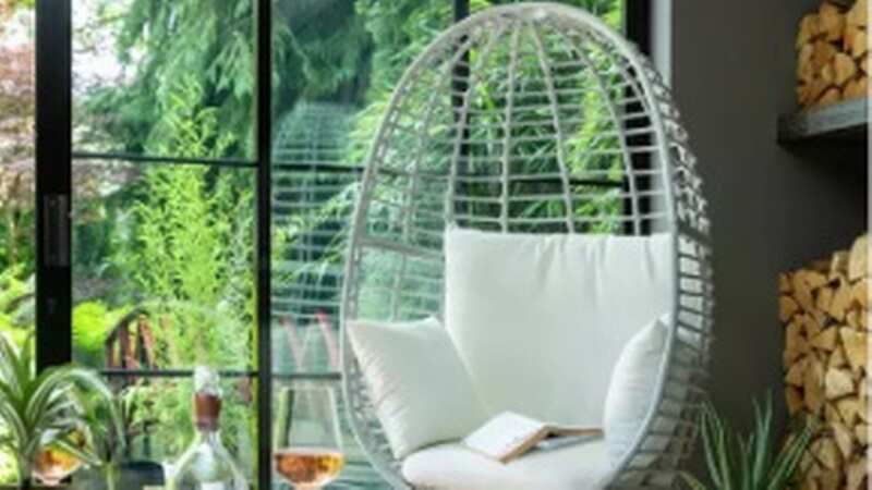 The Kora Rattan Effect Garden Egg Chair is on sale at Argos (Image: Argos)