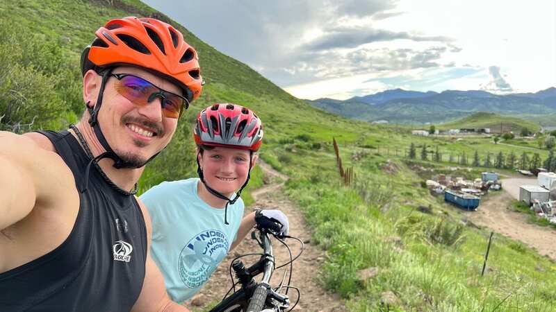 Zach Vogel and his son Ethan were out on a bike ride when Ethan fell onto a rattlesnake (Image: Kennedy News and Media)