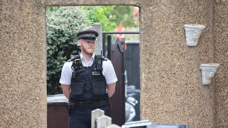 A police officer at the scene in Bedfont (Image: Ben Cawthra/LNP)