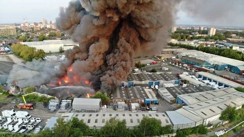 A huge fire broke out in Manchester this morning