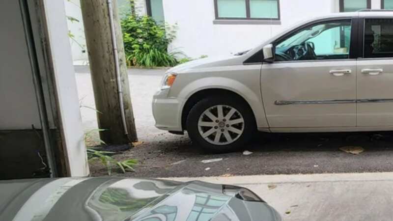The driver blocked the double garage (Image: @aggregate_kidneys/Reddit)