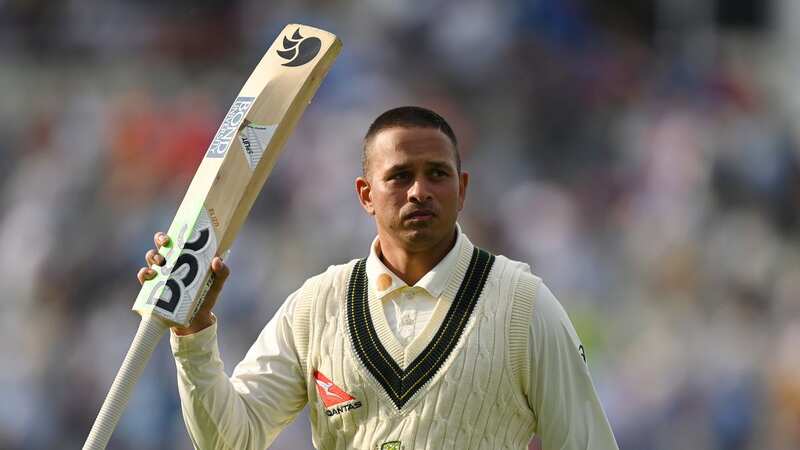 Usman Khawaja leaves the field after a hitting a century on day two of the first Ashes test (Image: Getty Images)