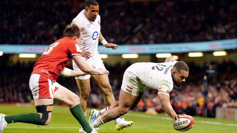 Lawrence in try-scoring action for England against Wales in Cardiff back in February (Image: PA)