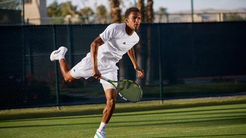 Felix Auger Aliassime models some of the items in the new collection (Image: Adidas)