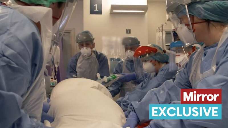 Dr Jim Down treating Covid patients in BBC footage (Image: BBC)