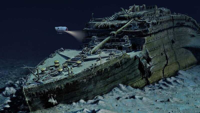 The Titanic lies thousands of feet below the ocean
