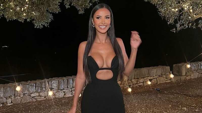 Maya Jama wowed in a black cut out maxi dress on Monday