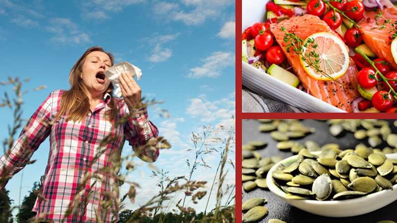 Foods such as pumpkin seeds and oily fish can aid your immune system and help to keep hay fever from ruining your summer. (Image: Getty Images)