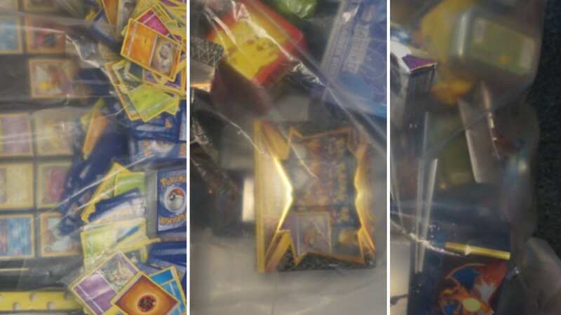 The Pokémon cards were found during a police raid (Image: nottinghamshire.police)