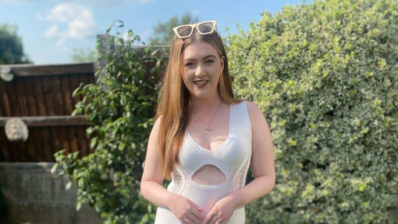Bethan wears the Cut Out Crochet Maxi Dress from ISAWITFIRST