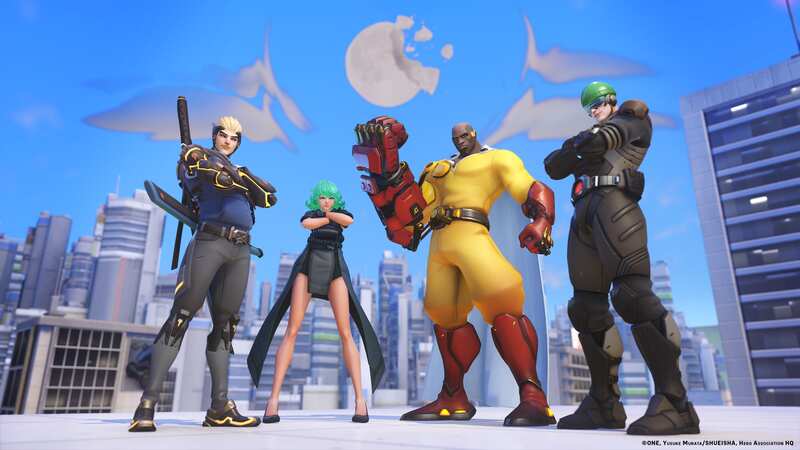 One Punch Man skins in Overwatch 2 including Doomfist as the main character (Image: Blizzard)