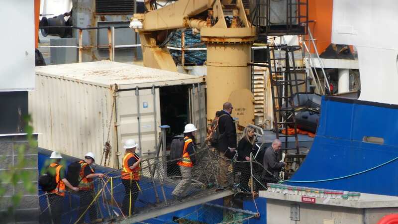 Family members are aboard the MV Polar Prince as investigations continue (Image: Daily Mirror)