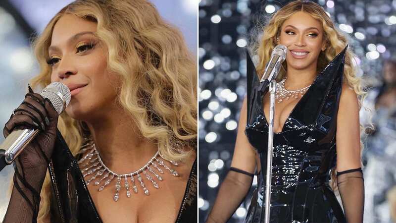 Beyoncé wows fans in a black minidress and mesh gloves during sold-out tour