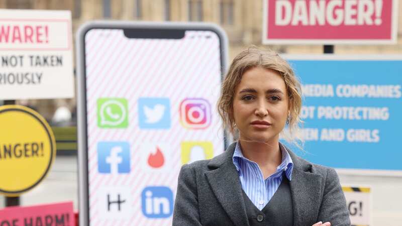 Love Island contestant Georgia Harrison staged a protest calling for better protections for women and girls (Image: Ian Vogler / Daily Mirror)