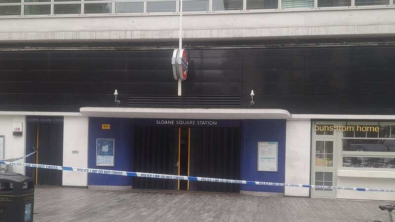 Police tape at the scene at the underground station this morning (Image: Twitter)
