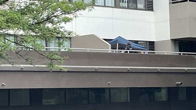 WARNING TAKEN WITHOUT PERMISSION FROM TWITTER Alexandria Virginia incident: Child aged 3 dies after falling out of high-rise apartment building