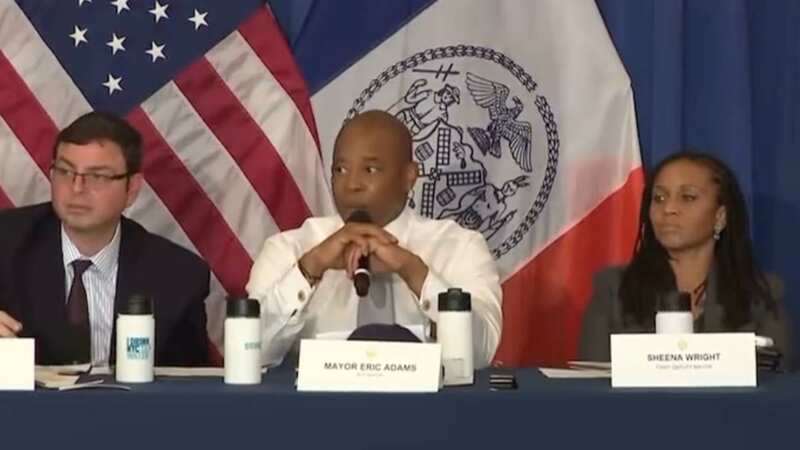 Jeanie Dubnau speaks about affordable housing at the town hall — moments before NYC Mayor Eric Adams verbally accosted her (Image: NYCMayor/Twitter)