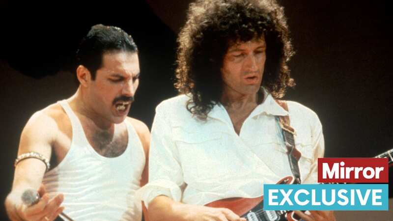 Freddie and Brian onstage at Live Aid (Image: Getty Images)