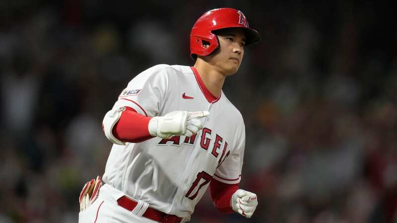 Los Angeles Angels two-way star Shohei Ohtani donned a kabuto in the dugout after striking his 30th home run of the season (Image: AP)