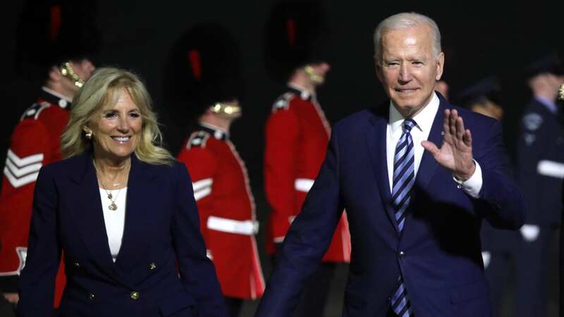 US President Joe Biden and first lady Jill Biden disembark Air Force One upon arrival at Cornwall Airport Newquay (Image: Getty Images)