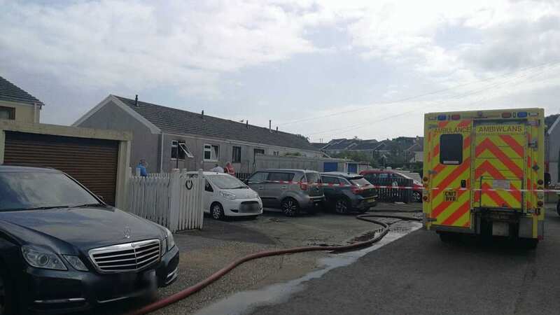 Emergency services at the scene of the fatal fire in Swansea (Image: Richard Swingler)
