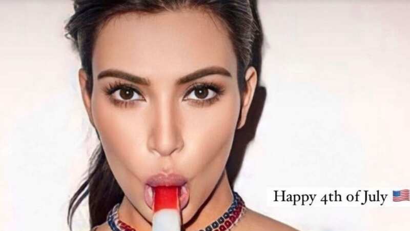 Kim Kardashian shows off new 2023 look on the Fourth of July. (Image: @kimkardashian on Instagram)