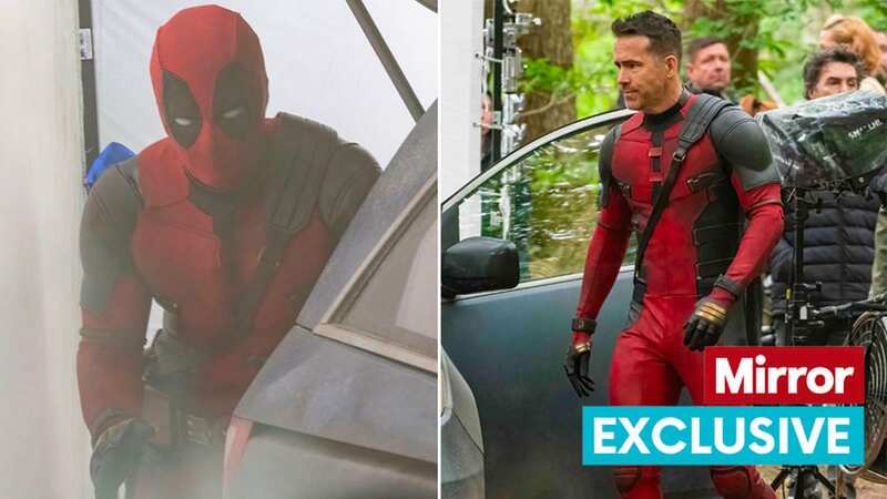 Ryan Reynolds, 46, slips back into Deadpool suit to film car crash in London