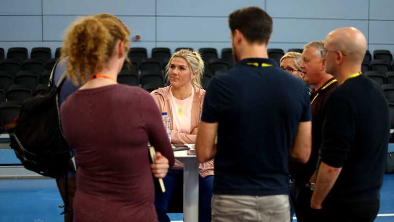 England defender and stand-in skipper Millie Bright speaks to the media before flying out to the World Cuop