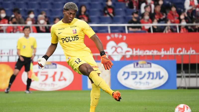 Zion Suzuki in action for Urawa Red Diamonds in May.