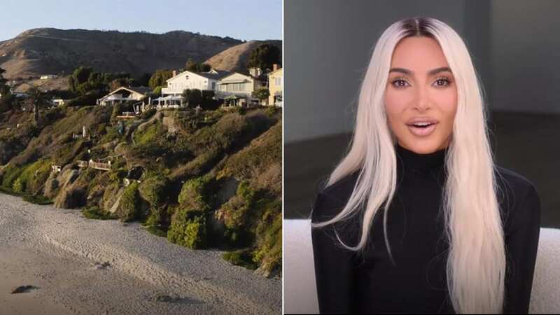 Kim Kardashian gives fans a tour of her new $70 million oceanfront property in the newest episode of The Kardashians (Image: Hulu)