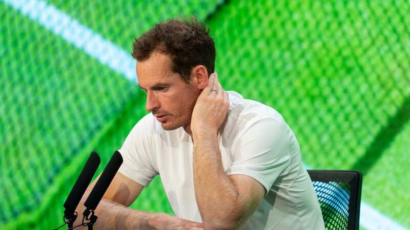 Andy Murray of Great Britain talks during his Press Conference after his defeat Stefanos Tsitsipas of Greece