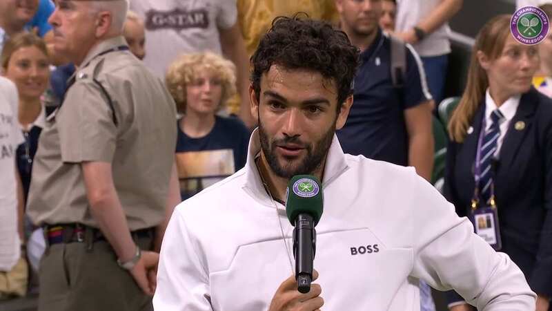 Matteo Berrettini was emotional after beating Alexander Zverev (Image: Wimbledon)