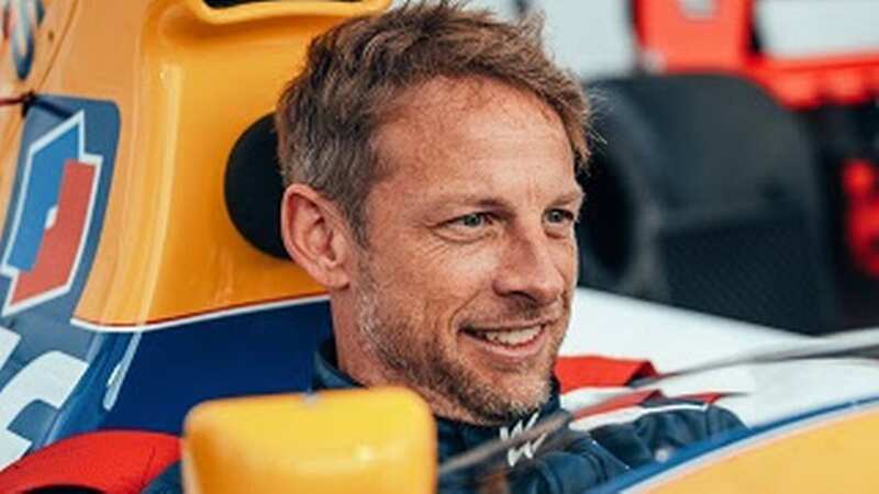 Jenson Button grins in the cockpit of the FW14B (Image: Williams Racing)