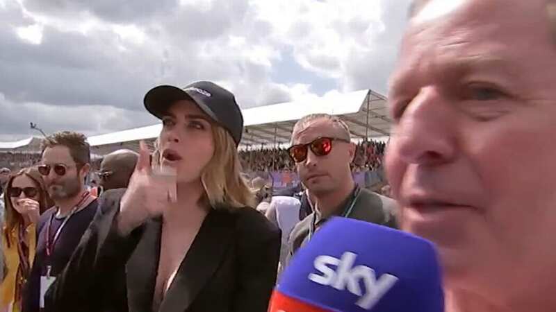 F1 commentator reacts brilliantly after snub by Cara Delevingne on grid walk