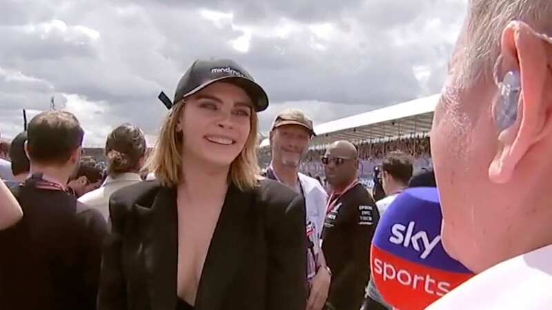 Cara Delevingne refused to talk to Martin Brundle on Sunday (Image: Sky Sports F1)