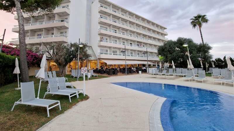 The three-star Hotel Haiti in Majorca, where the man fell (Image: SOLARPIX.COM)
