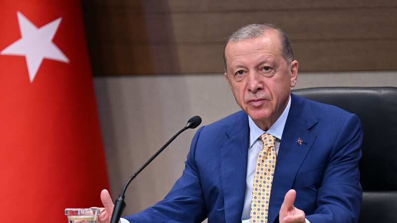 Recep Tayyip Erdogan spoke before flying to Vilnius for the NATO summit (Image: Anadolu Agency via Getty Images)