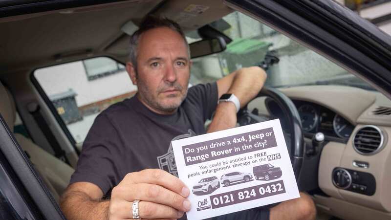 Adam Chester with one of the notes left on his car (Image: Nick Wilkinson/Birmingham Live)