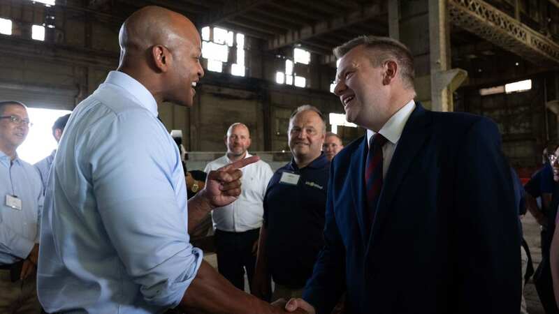 Nick Thomas-Symonds meeting Maryland Governor Wes Moore in Baltimore (Image: @NickTorfaen/Twitter)