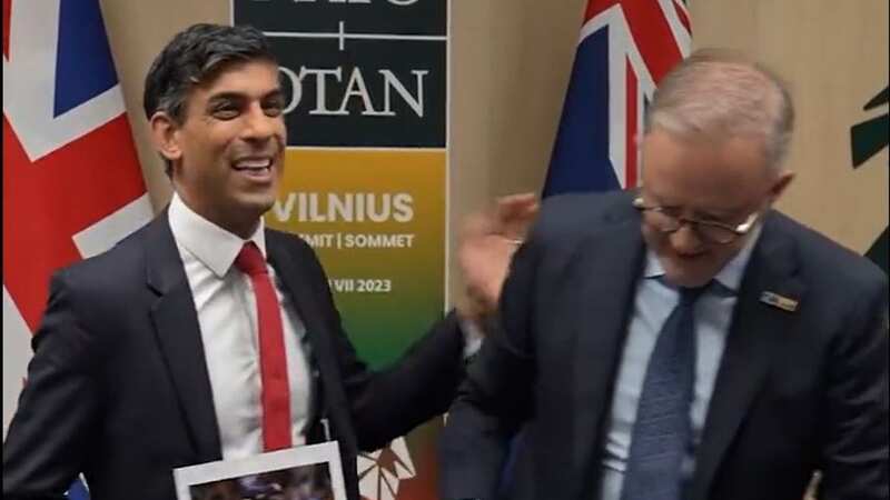 Anthony Albanese and Rishi Sunak attempted some Ashes banter (Image: Getty Images)