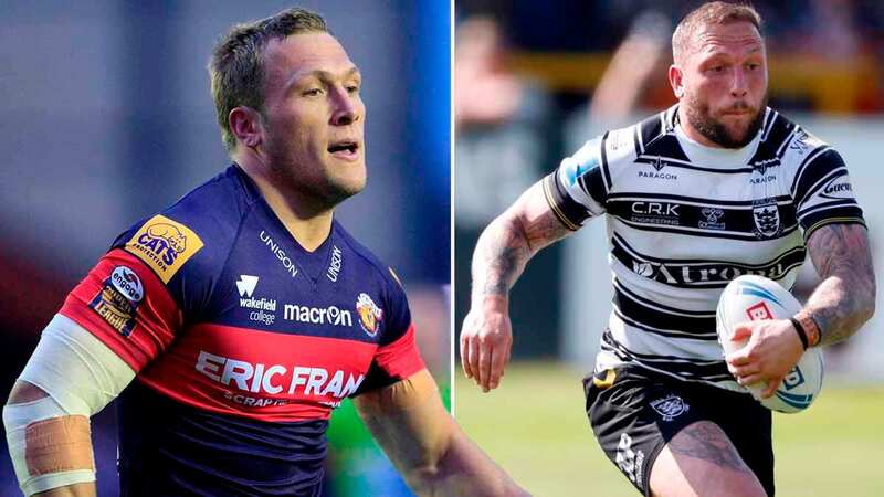 Josh Griffin, in action for Wakefield Trinity in 2011 on the left, and with Hull FC (Image: CHRIS MANGNALL/SWPIX.COM)