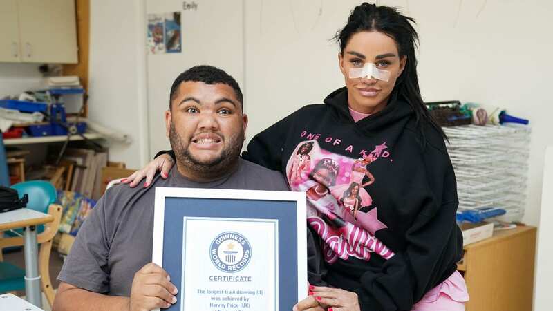 Katie Price shows off painful bandaged nose as Harvey sets Guinness World Record