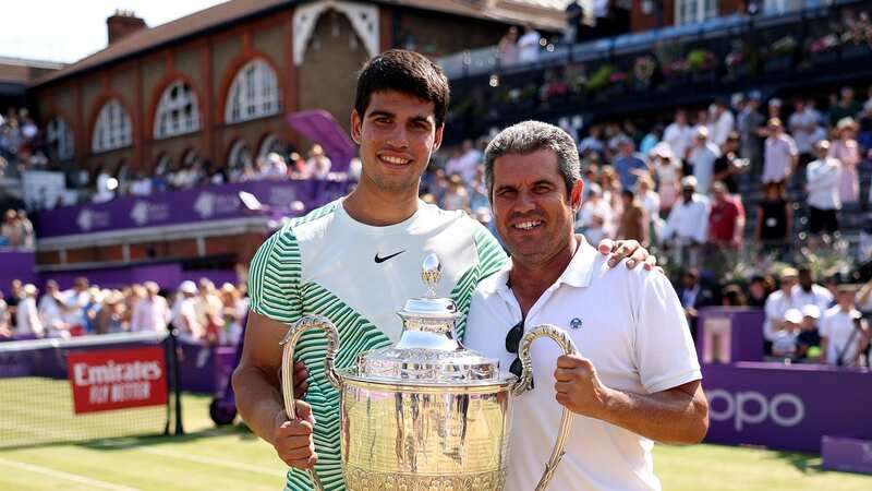 Carlos Alcaraz is going for glory at Wimbledon (Image: CameraSport via Getty Images)